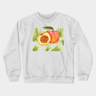 Peach Cartoon Hand Drawn Crewneck Sweatshirt